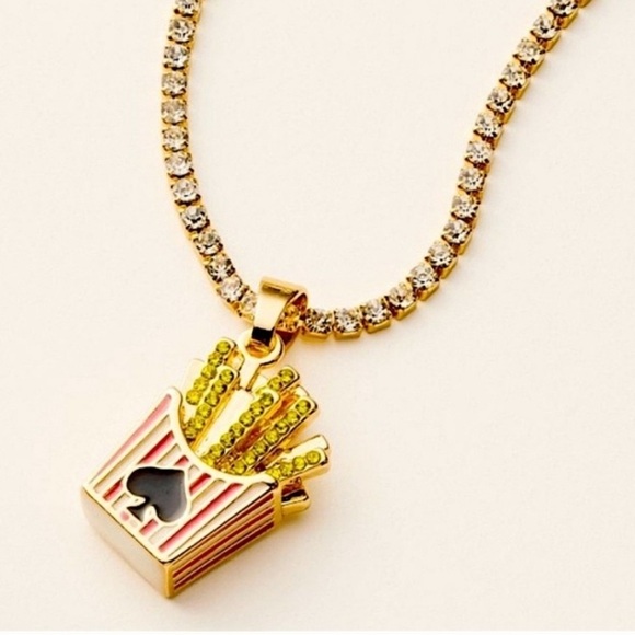NWT! Kate Spade x Target Whimsical Gold and Yellow French Fry Pendant Necklace - Picture 1 of 3